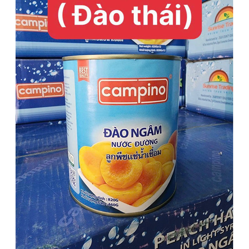 đào ngâm Thái Lan đóng lon