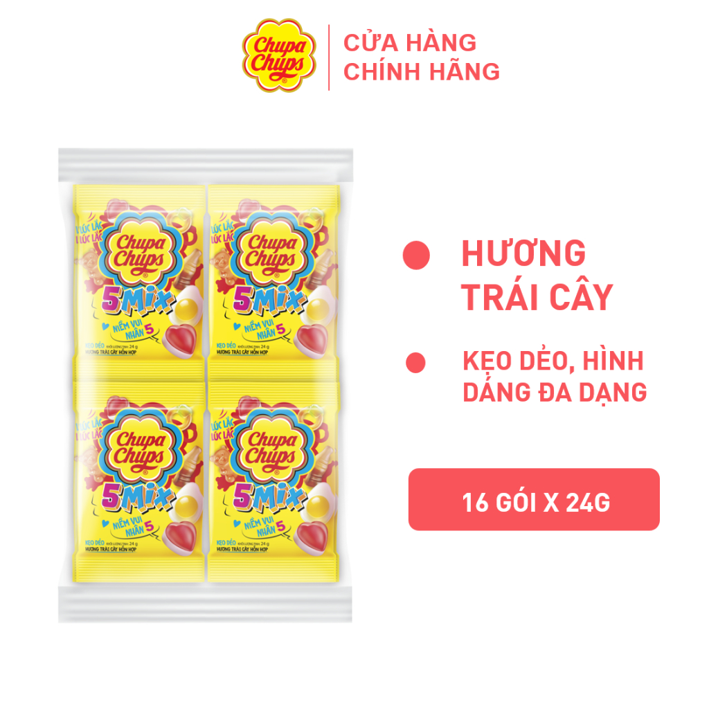 Kẹo dẻo Chupa Chups (16 gói nhỏ 24g)