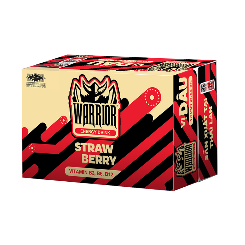24 lon nước tăng lực Warrior hương dâu 325ml