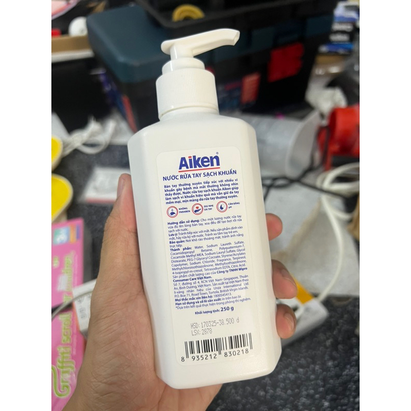 Nước rửa tay Aiken sạch khuẩn chai 500g