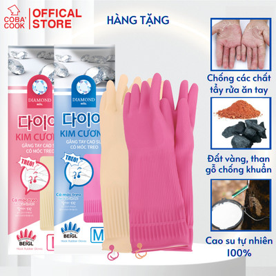 [Hàng tặng không bán] Bộ 2 Găng Tay Cao Su Có Móc Treo Size M Hai Màu