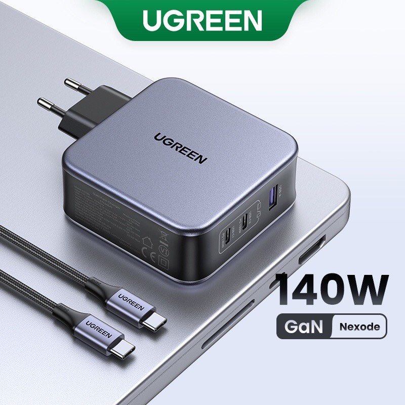 Cốc sạc nhanh UGREEN GaN140w USB C PD3.1 thích hợp cho Macbook Lenovo Chromebook iPhone Xiaomi samsu