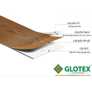 Sàn hèm khóa SPC 4mm GLOTEX 1 mét vuông .Nhận thi công .Nhận thi công