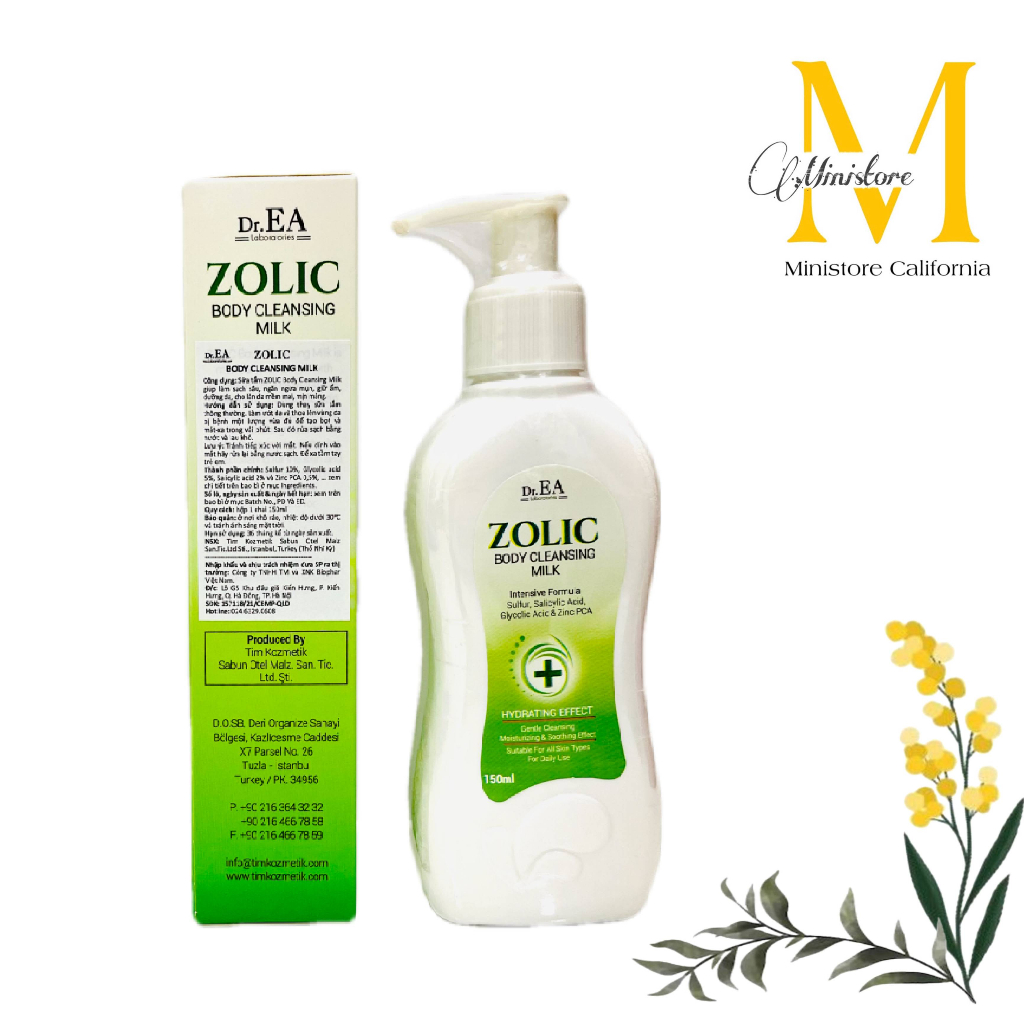 SỮA TẮM DR.EA ZOLIC BODY CLEANSING MILK - Sữa tắm dành cho mọi loại da