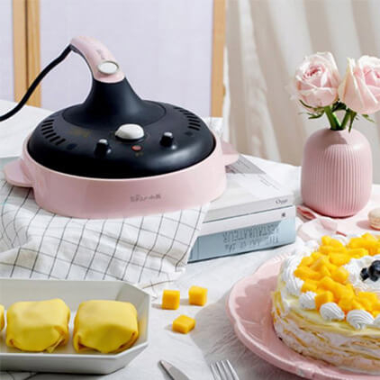 Máy Làm Bánh Crepe BEAR DBC-C06E1 - Màu Hồng Anh Đào, Chống Dính Cao Cấp