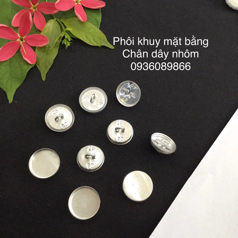Set 100 bộ phôi xương khuy tròn mặt bằng bọc vải cao cấp