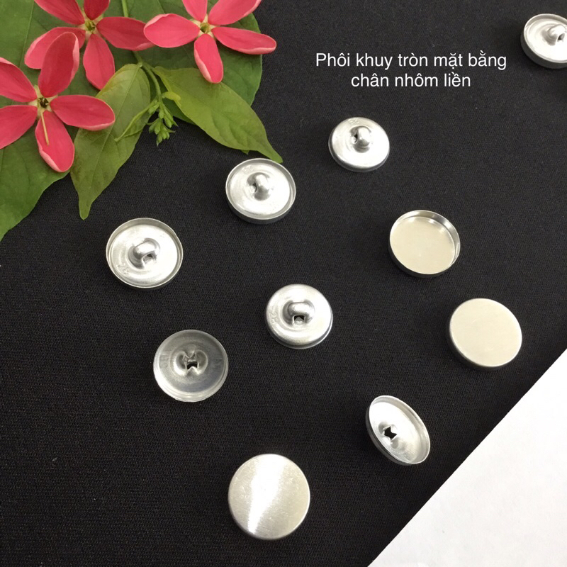 Set 100 bộ phôi xương khuy tròn mặt bằng bọc vải cao cấp