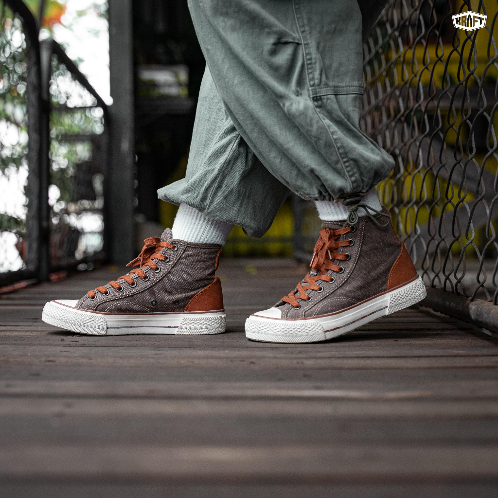 Kraft Shoes- Asin LESIC - Giày vải phối da cao cấp - Đậm Gu Vintage