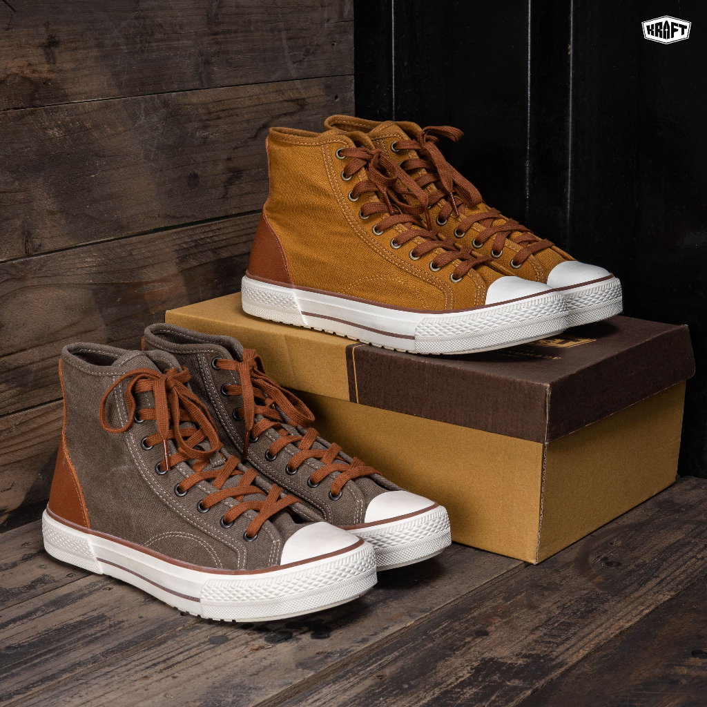 Kraft Shoes- Asin LESIC - Giày vải phối da cao cấp - Đậm Gu Vintage