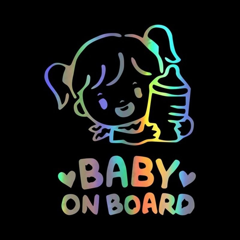 Tem decal dán xe hơi xe ô tô BABY IN CAR, BABY ON BROAD