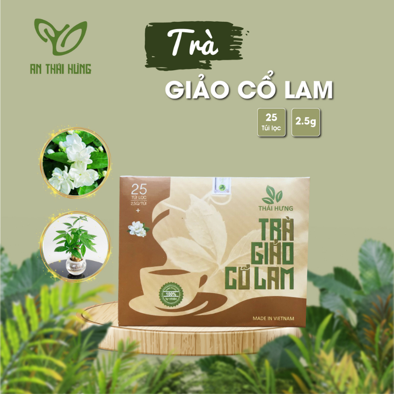 Trà giảo cổ lam An Thái Hưng hỗ trợ giảm cân, hạ mỡ máu tăng khả năng miễn dịch 25 túi lọc 2.5g