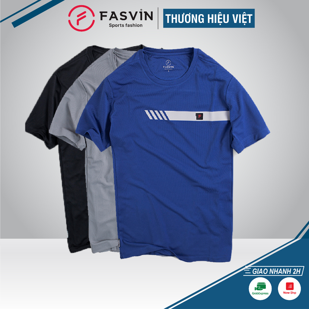 Áo thể thao nam Fasvin A20252.HN cộc tay cổ bẻ vải mềm nhẹ co giãn tốt