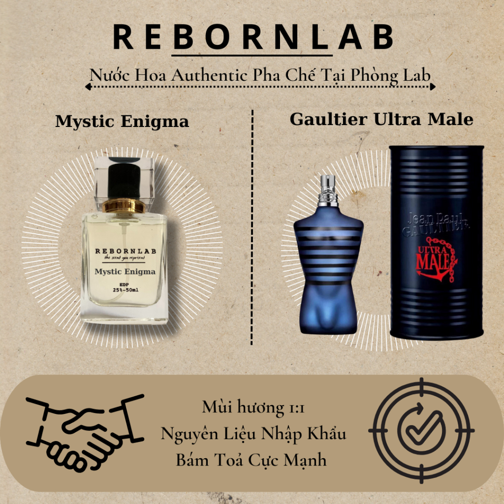 Nước Hoa Nam Jean Paul Gaultier Ultra Male pha chế phòng lab - Nước hoa nam Mystic Enigma - Rebornlab.co
