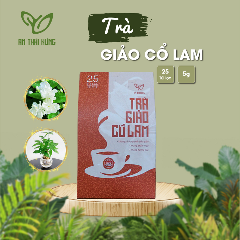 Trà giảo cổ lam An Thái Hưng - thảo dược hỗ trợ giảm cân hiệu quả ổn định huyết áp 25 túi lọc 5g