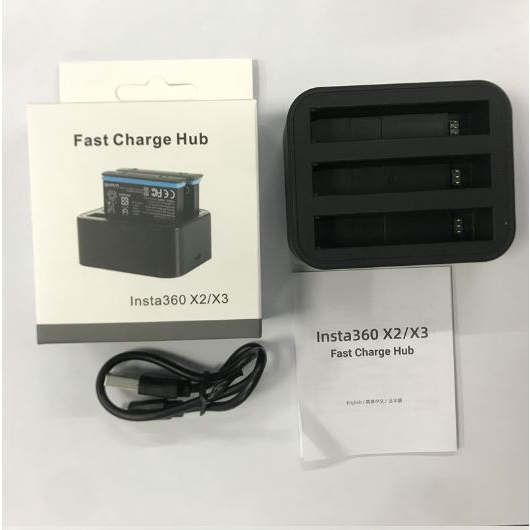 Dock sạc 3 pin Insta360 One X2/X3 có đèn led - Fast Charge Hub