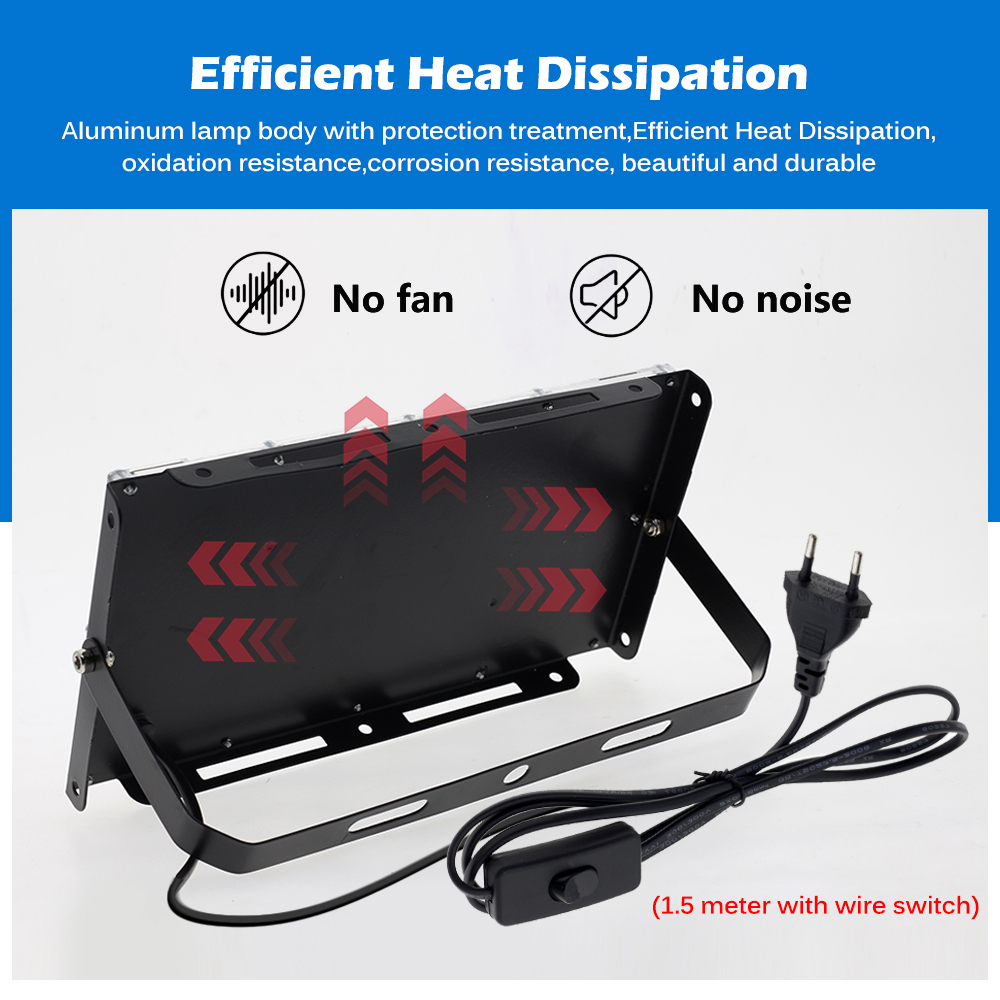 50W 100W RGB Pha AC220V Với Phích Cắm Châu Âu Ánh Sáng Trắng Ánh Sáng Ấm Áp Đèn Trợ Sáng IP65 Chống Nước lũ Ánh Sáng