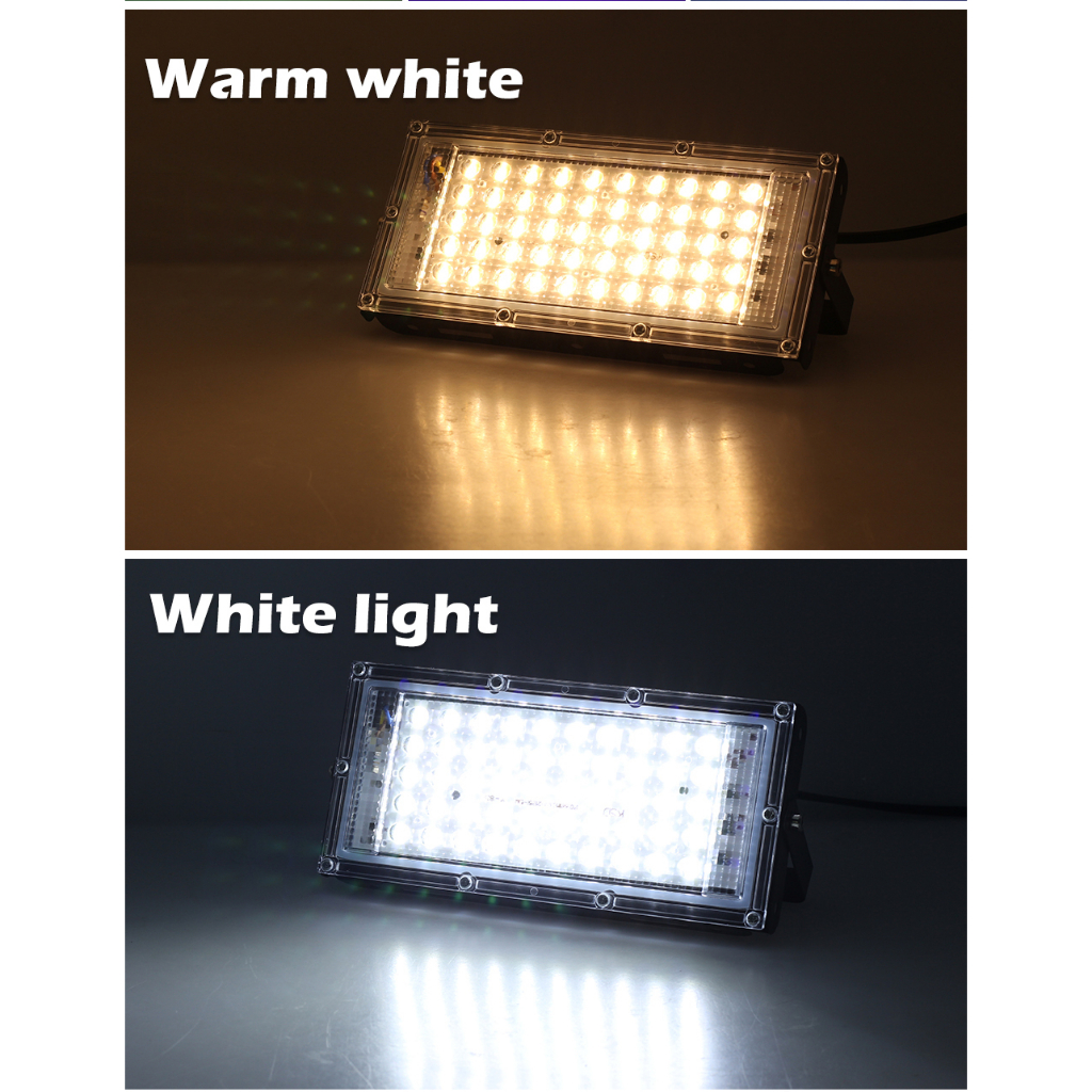 50W 100W RGB Pha AC220V Với Phích Cắm Châu Âu Ánh Sáng Trắng Ánh Sáng Ấm Áp Đèn Trợ Sáng IP65 Chống Nước lũ Ánh Sáng