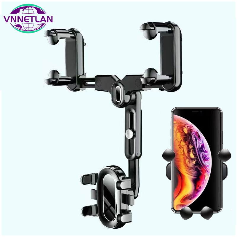 Giá đỡ điện thoại trên ô tô VNNETLAN lắp gương chiếu hậu có thể xoay 360 độ