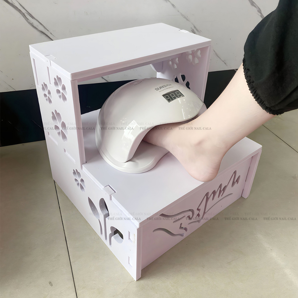 Kệ để chân làm móng - Ghế kê chân làm nail -  Tháo lắp dễ dàng - Để được máy hơ UV/LED