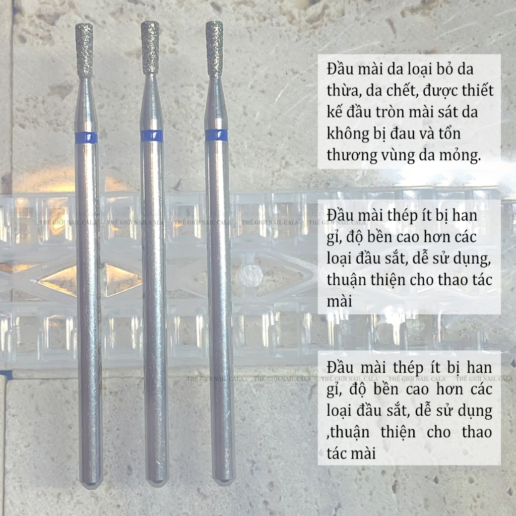 Đầu mài da ẩn USA - Đầu mài nhặt da - Đầu mài khóe làm nail an toàn - Chất liệu kim loại không rỉ - Siêu bền