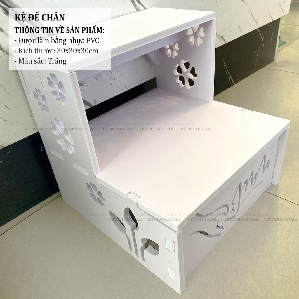 Kệ để chân làm móng - Ghế kê chân làm nail -  Tháo lắp dễ dàng - Để được máy hơ UV/LED