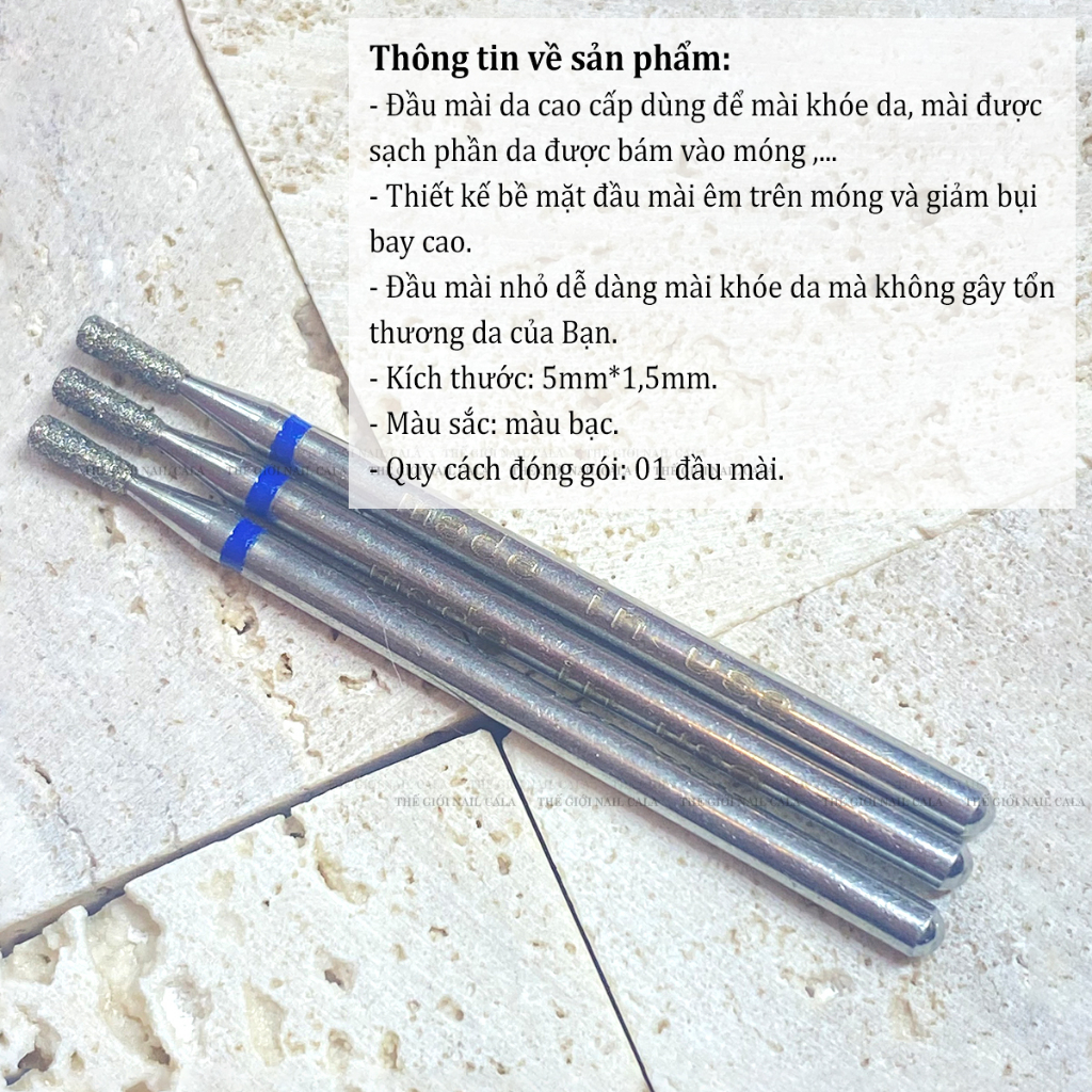 Đầu mài da ẩn USA - Đầu mài nhặt da - Đầu mài khóe làm nail an toàn - Chất liệu kim loại không rỉ - Siêu bền