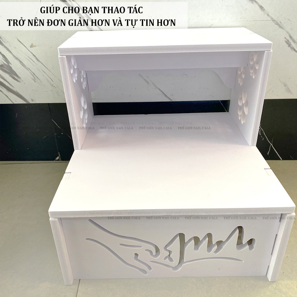 Kệ để chân làm móng - Ghế kê chân làm nail -  Tháo lắp dễ dàng - Để được máy hơ UV/LED
