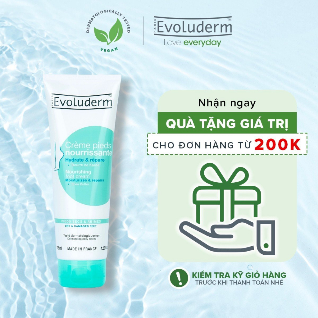 Kem dưỡng da chân Evoluderm chiết xuất bơ hạt mỡ 125ml