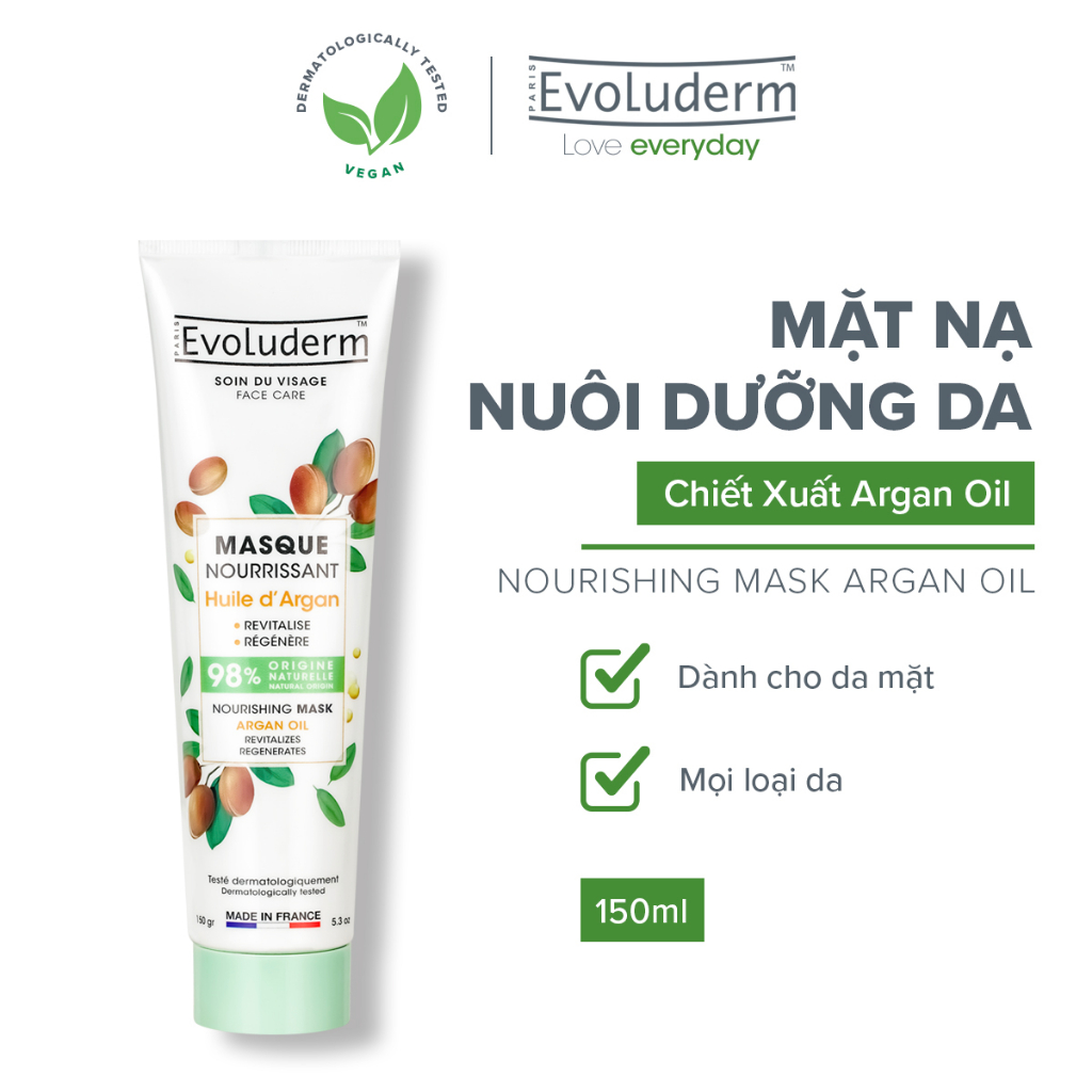 Mặt nạ Evoluderm nuôi dưỡng làn da tinh chất Argan Oil 150ml