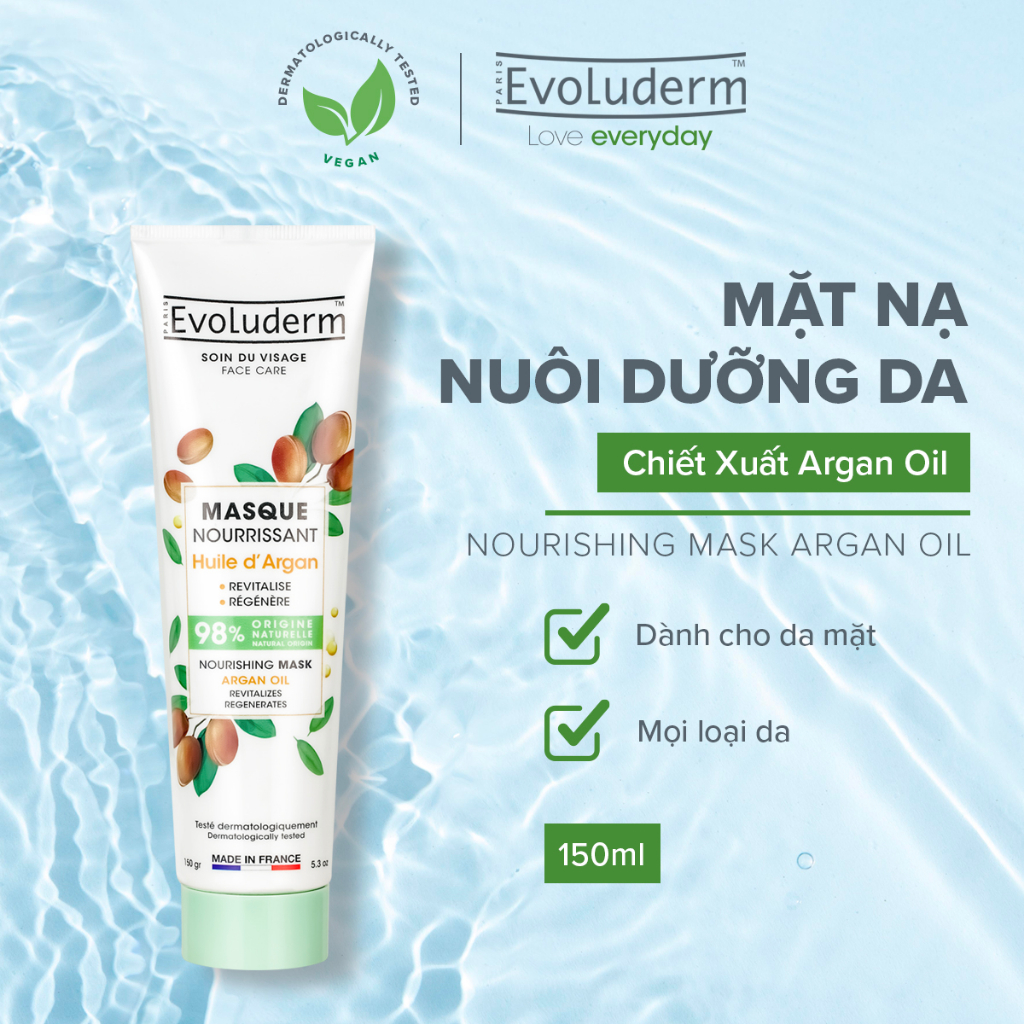 Mặt nạ Evoluderm nuôi dưỡng làn da tinh chất Argan Oil 150ml