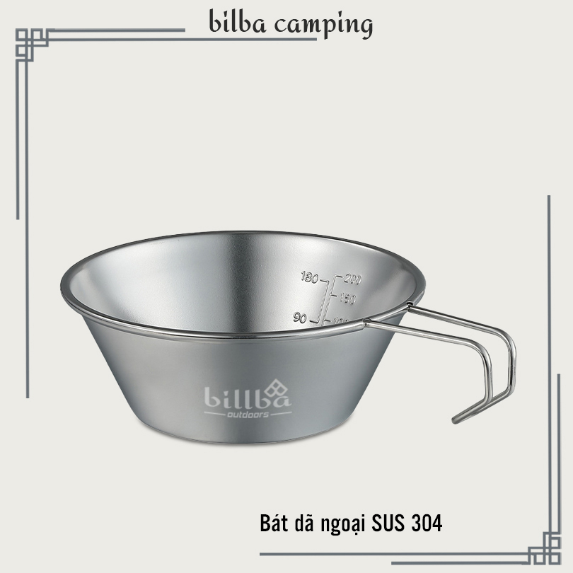 Chén bát bằng sus 304 dùng cho các chuyến đi du lịch dã ngoại cắm trại hoặc đi phượt - Billba camping