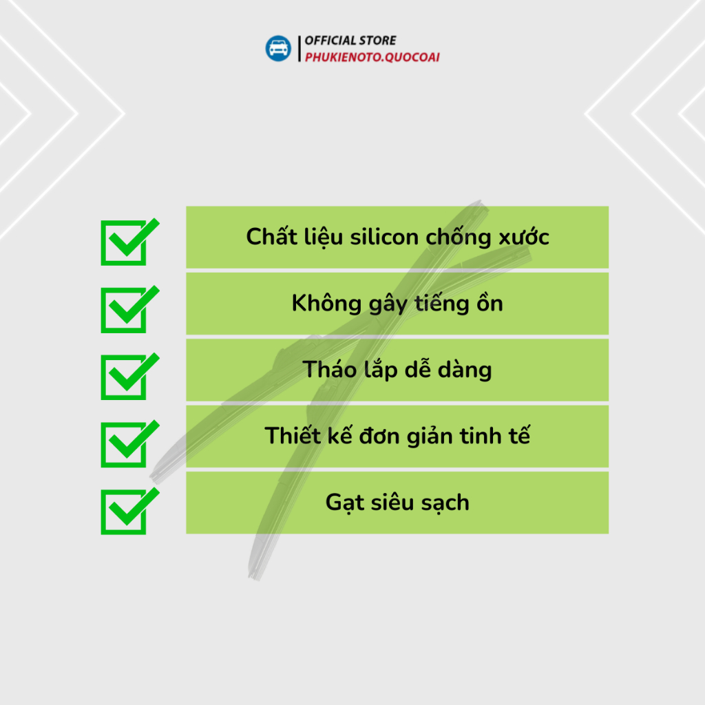 Gạt mưa 5 KHÚC oto, gạt mưa xe hơi Vinfast Fadil, Lux A, Lux SA, VFe34,... Có đầu chuyển đổi thay thế chốt lắp