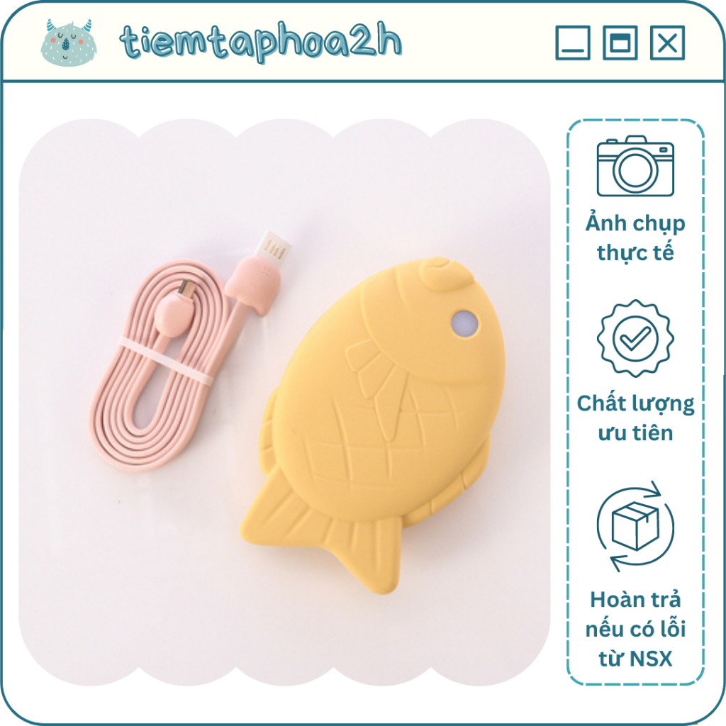 (Ảnh thật) Sạc dự phòng hình Taiyaki dễ thương dụng lượng 10000mah