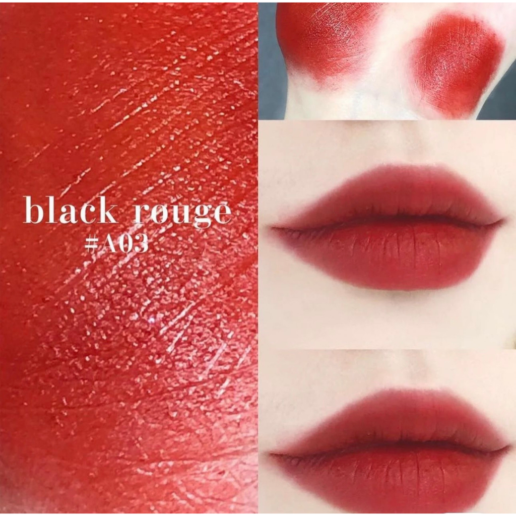 Son kem màu đẹp Black rouge siêu lì tone màu nâu đỏ sẵn các màu A12.A03,A05,A06