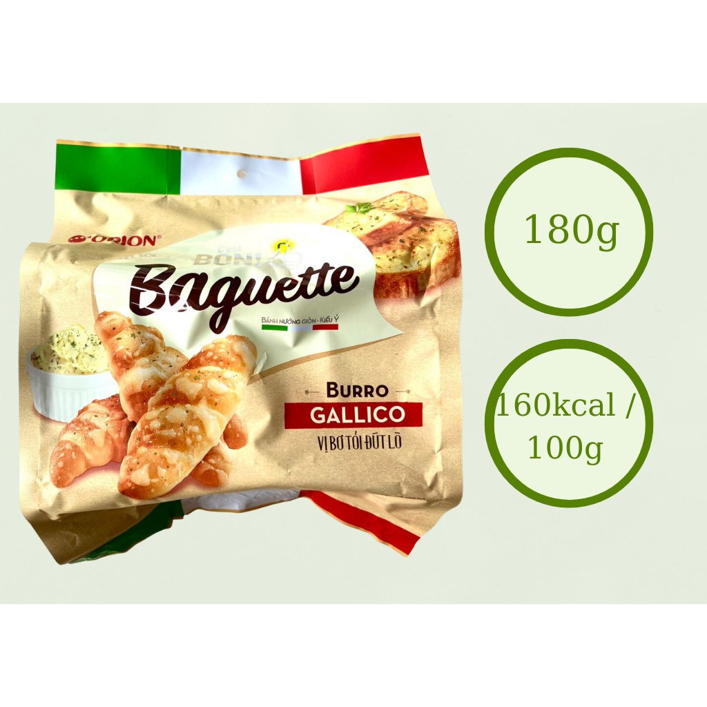 Bánh Mì Baguette Bon Orion Nướng Vị Bơ Tỏi Kiểu Ý 180g