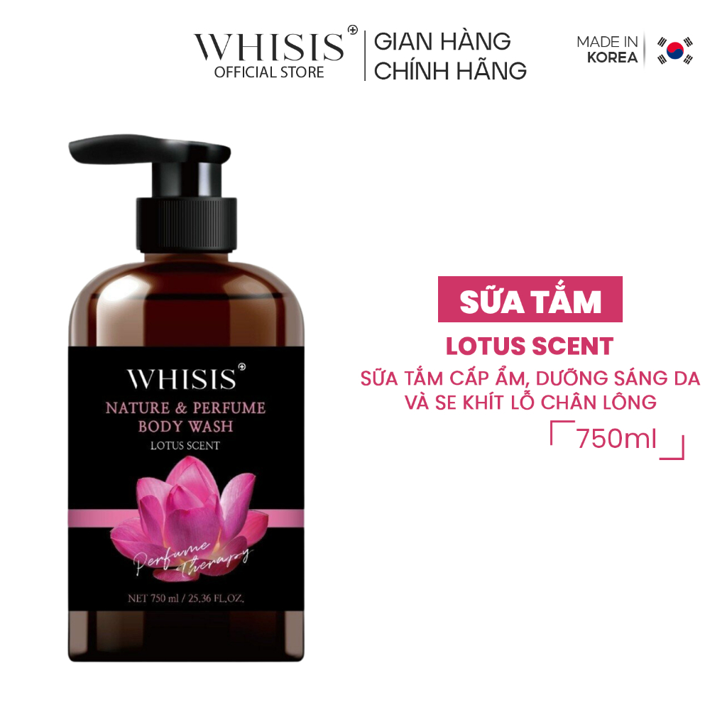 Sữa tắm hương hoa sen WHISIS Nature & Parfum Body Wash Lotus Scent 750ml