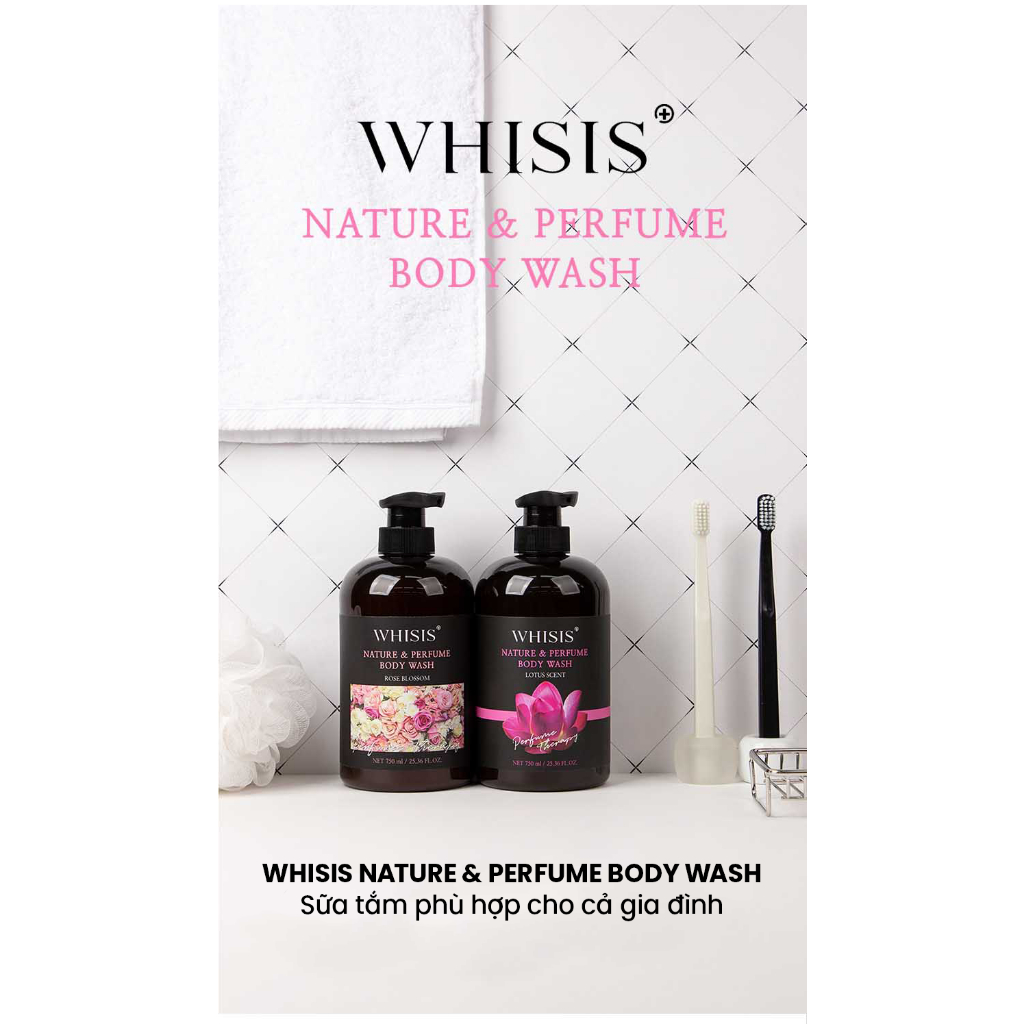 Sữa tắm hương hoa sen WHISIS Nature & Parfum Body Wash Lotus Scent 750ml