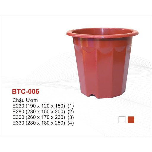Chậu nhựa trồng hoa cây cảnh E230, E280, E300, chậu ươm hoa cây giống loại 1 combo 10 chậu