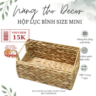 [SIÊU RẺ] Giỏ cói lục bình để bàn, size 30x15x15,giỏ cói mini để bàn,giỏ đựng mỹ phẩm, khay đựng đa năng,giỏ mây tre đan