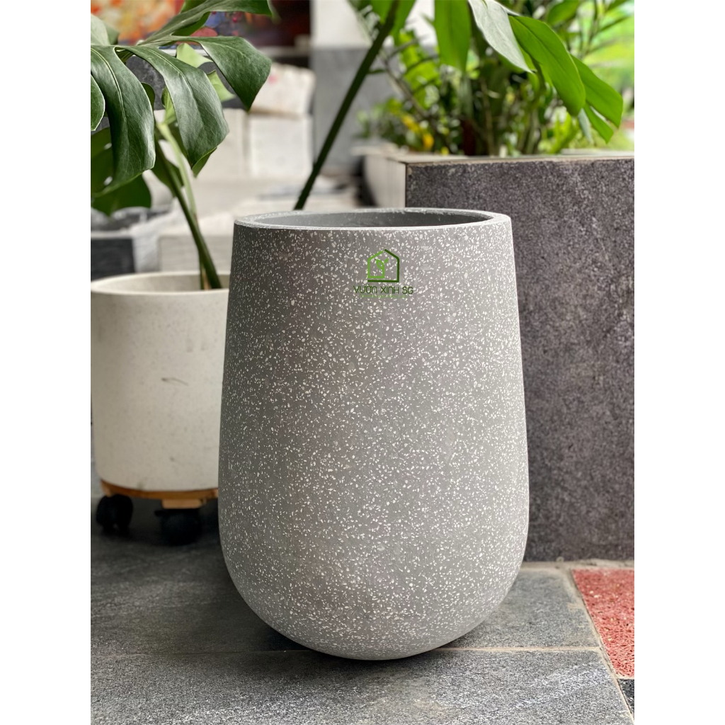 Chậu đá xi măng đá mài GIỌT NƯỚC 20*35cm