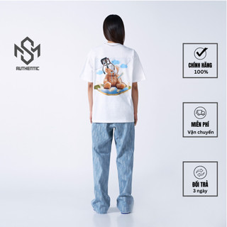 Áo adlv gấu - teddy bear doll collage short sleeve t shirt sky blue