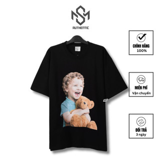 Áo phông adlv chính hãng in hình bé ôm gấu teddy