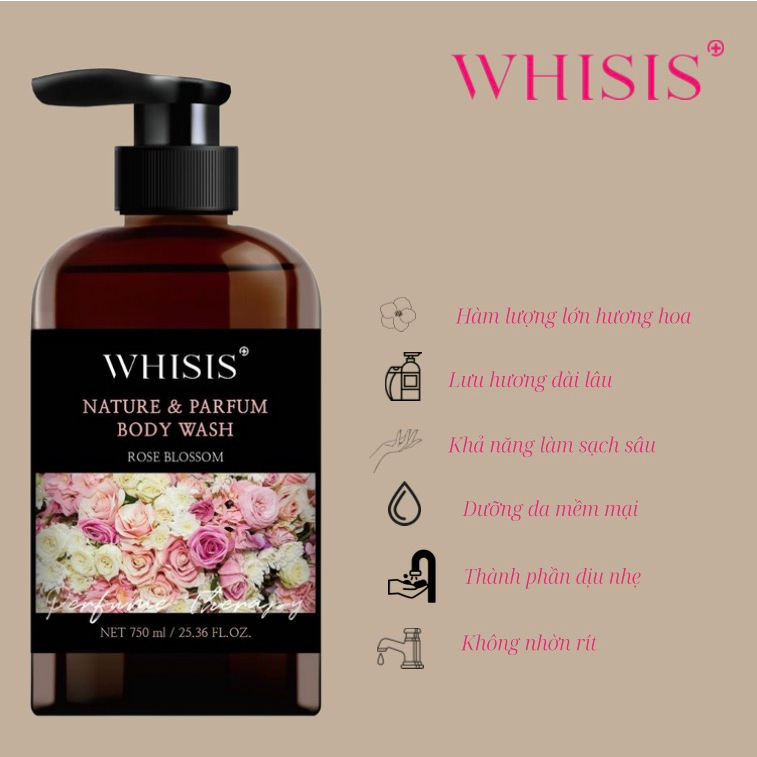 Sữa tắm hoa hồng WHISIS Nature & Parfum Body Wash Rose Blossom 750ml