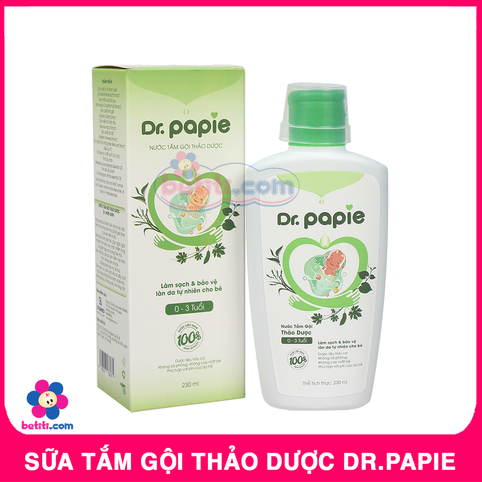 Sữa Tắm Gội Thảo Dược Dr.Papie, Chăm Sóc Da Bé Từ Sơ Sinh, Xuất Xứ Starmed