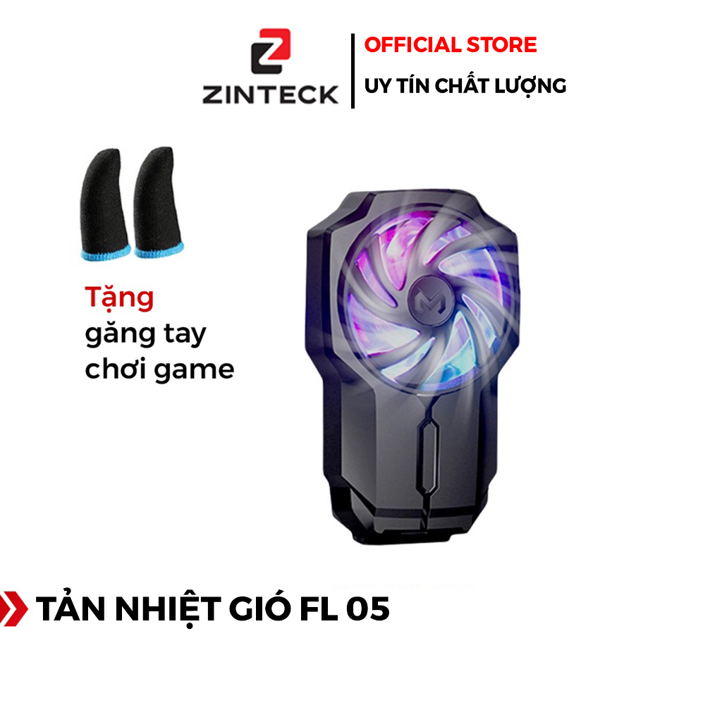 Quạt Tản Nhiệt Điện Thoại Gaming FL05 Làm Mát Bằng Quạt Gió - Led Đổi Màu -  Chính Hãng HD Design