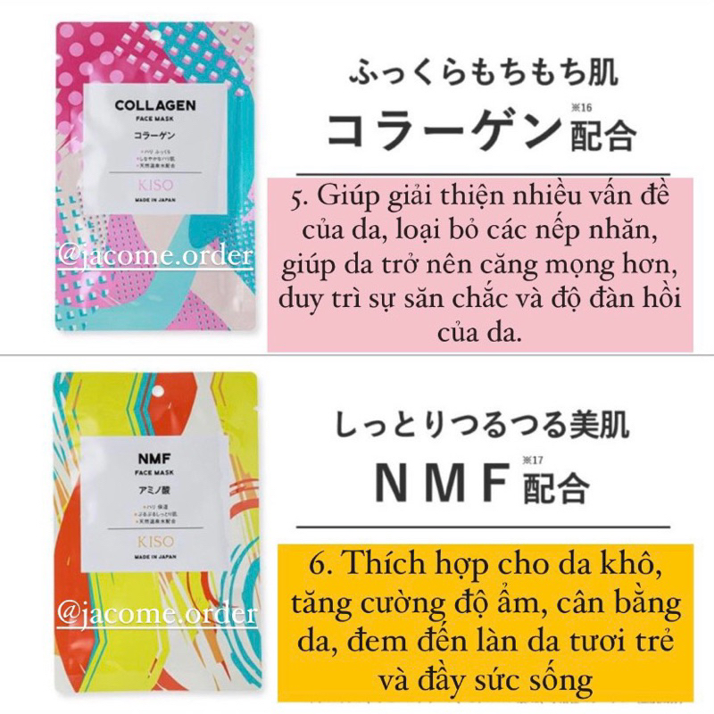 ‼️SALE SHOCK‼️ Combo mặt nạ dưỡng da Kiso  - Mặt nạ nội địa Nhật Bản - Mặt nạ treatment