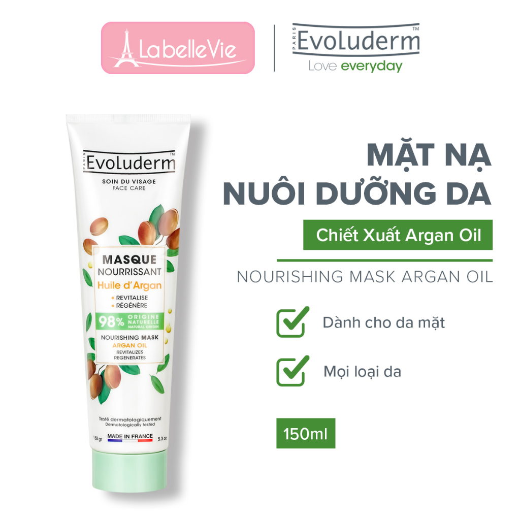 Mặt nạ Evoluderm nuôi dưỡng làn da tinh chất Argan Oil 150ml