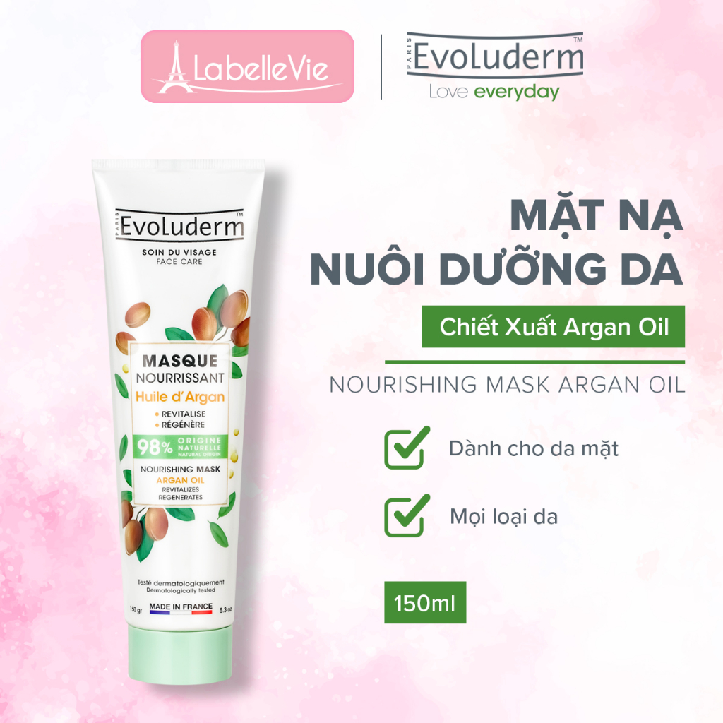 Mặt nạ Evoluderm nuôi dưỡng làn da tinh chất Argan Oil 150ml