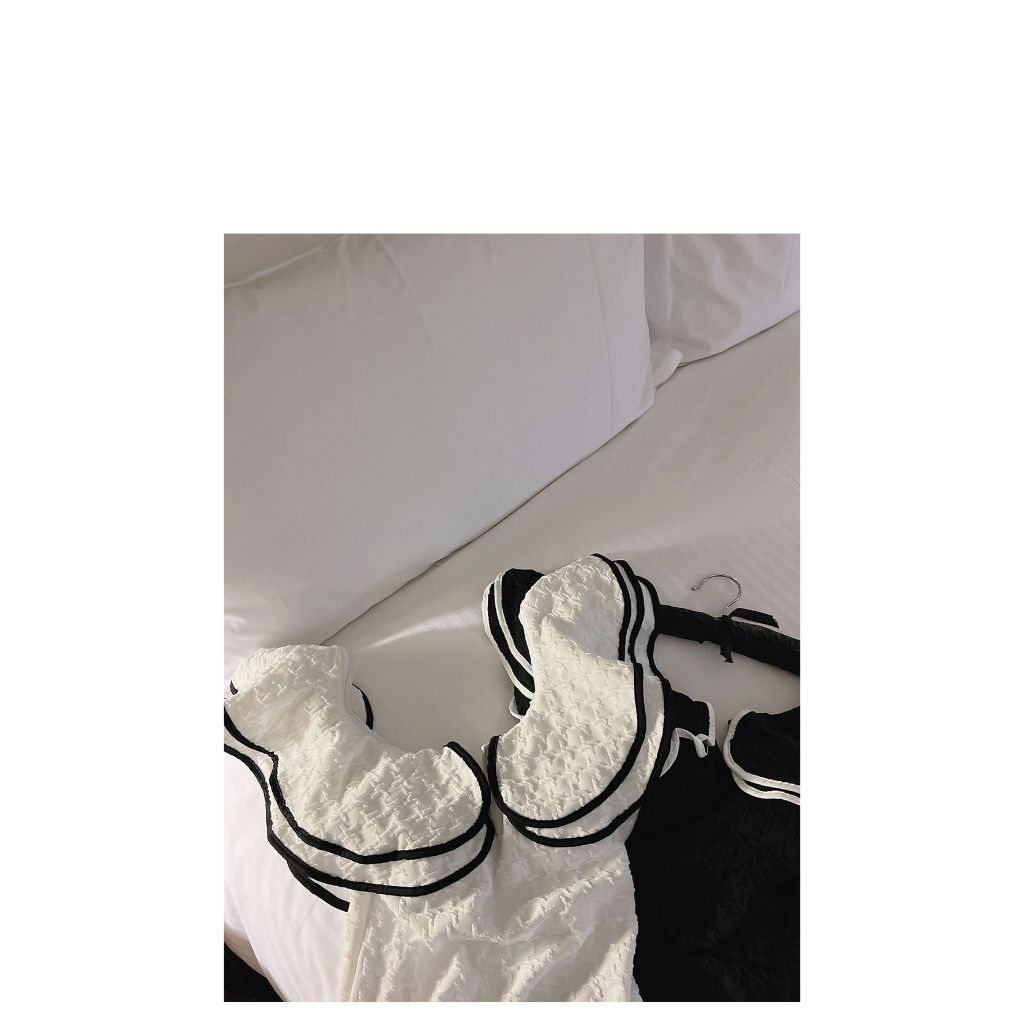 Mẫu mới bikini một mảnh đồ bơi viền bèo to sang chảnh thun gân cao cấp, monokini sang trọng màu đen che bụng tôn dáng