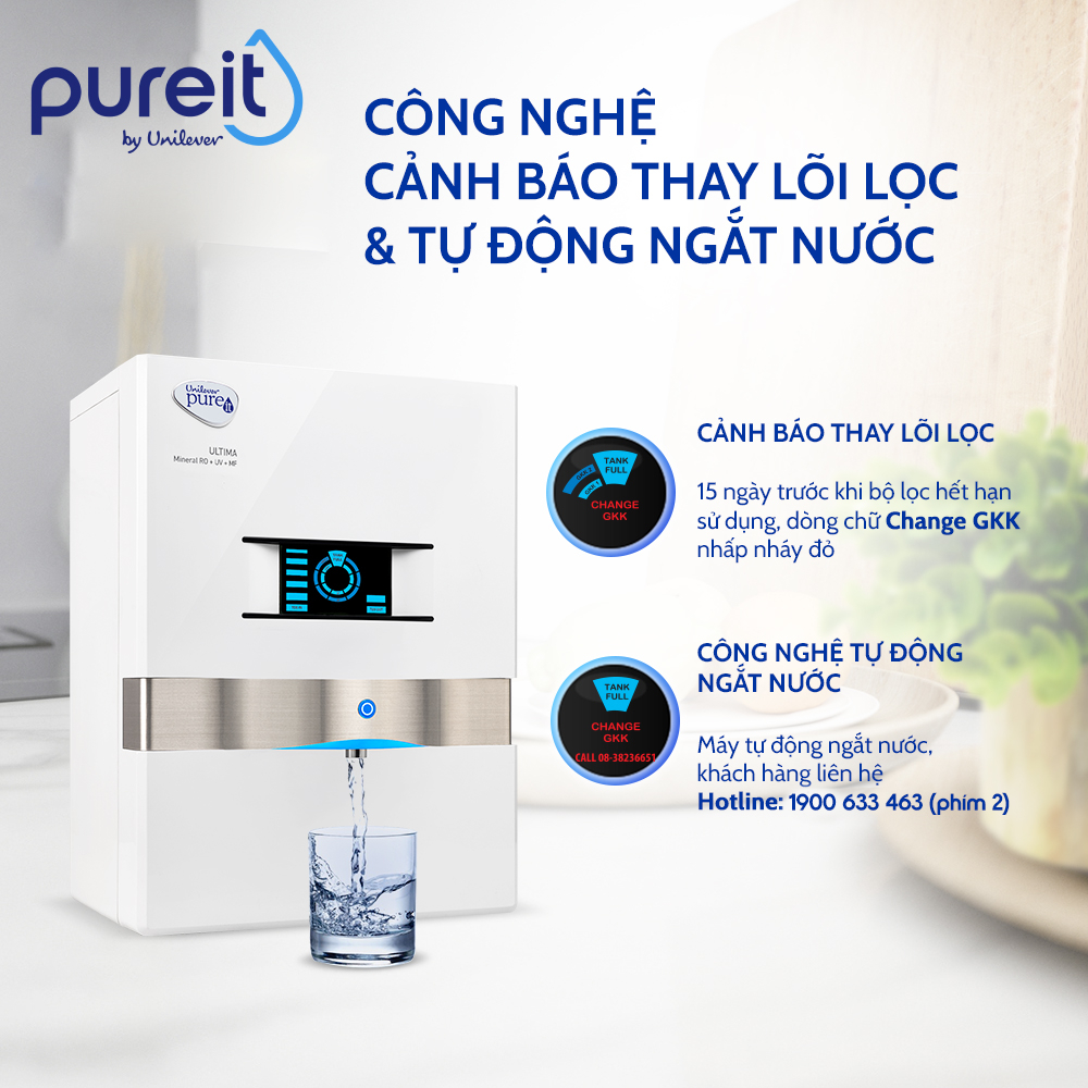 [ 25.10-27.10 QUÀ TẶNG 800K | MIỄN PHÍ LẮP ĐẶT | BẢO HÀNH 12 THÁNG ] Máy Lọc Nước Treo tường/ để bàn Pureit Ultima Trắng